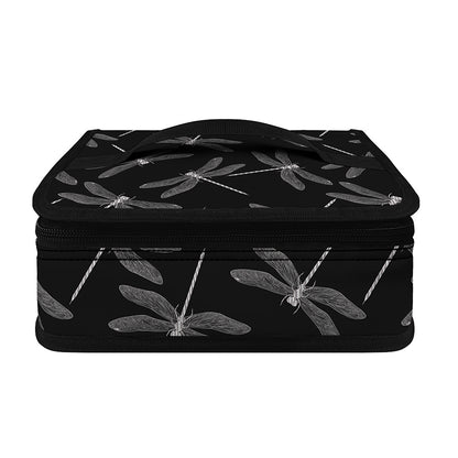 Silver Dragonfly Pattern Print Small Lunch Bag
