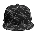 Silver Dragonfly Pattern Print Snapback Cap