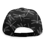 Silver Dragonfly Pattern Print Snapback Cap
