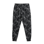 Silver Dragonfly Pattern Print Sweatpants