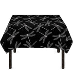 Silver Dragonfly Pattern Print Tablecloth