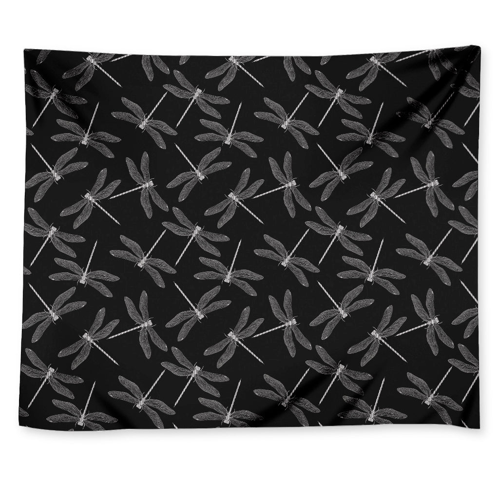 Silver Dragonfly Pattern Print Tapestry