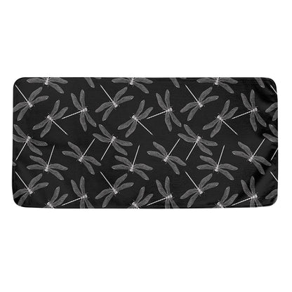 Silver Dragonfly Pattern Print Towel