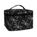 Silver Dragonfly Pattern Print Travel Makeup Bag
