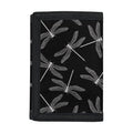 Silver Dragonfly Pattern Print Trifold Wallet