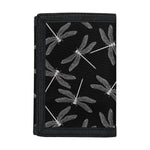 Silver Dragonfly Pattern Print Trifold Wallet