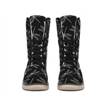 Silver Dragonfly Pattern Print Winter Boots