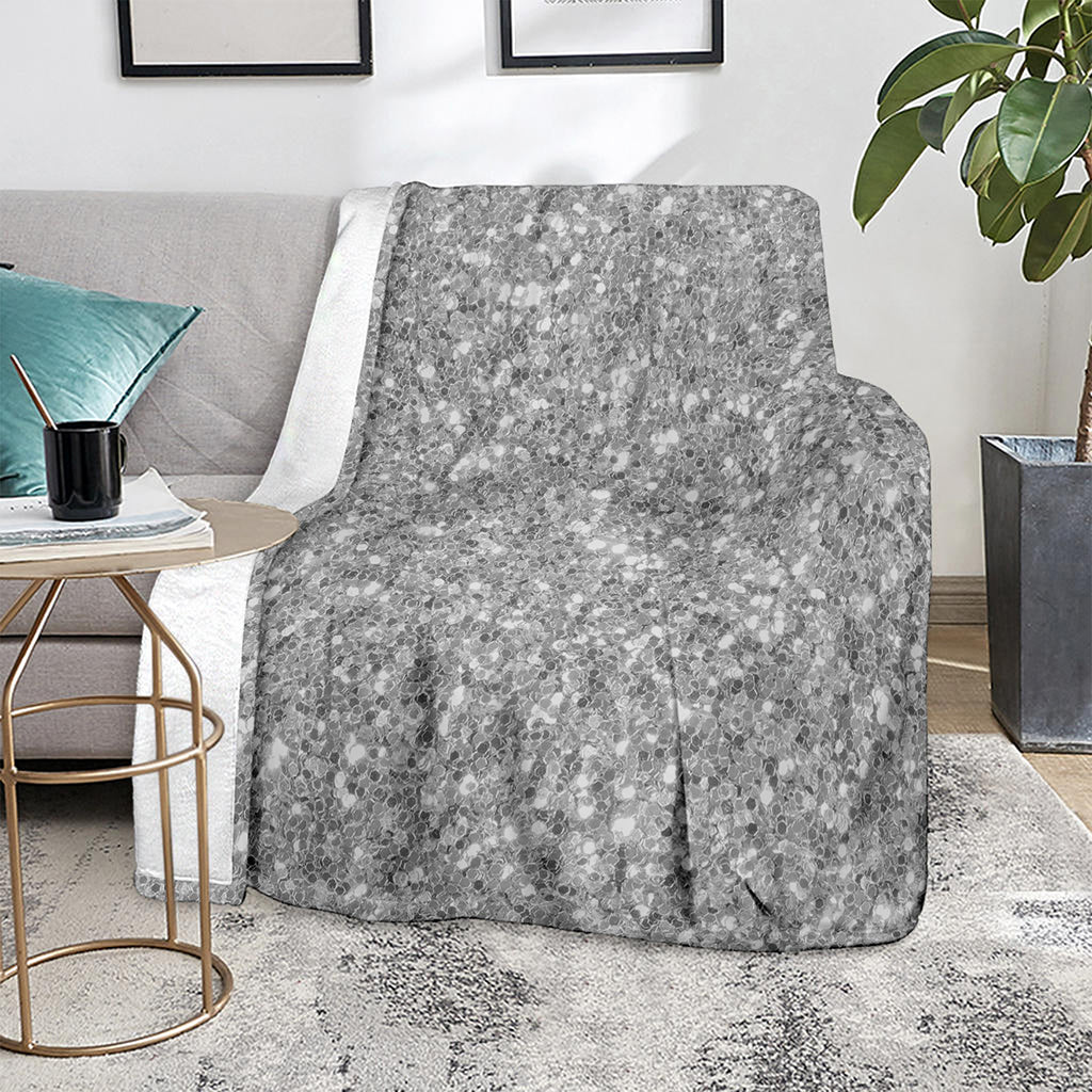 Silver (NOT Real) Glitter Print Blanket
