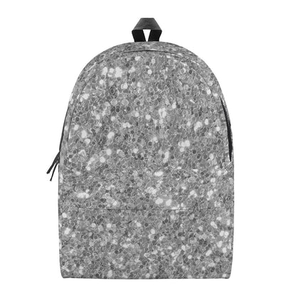 Silver Glitter Artwork Print (NOT Real Glitter) Backpack