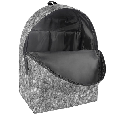 Silver Glitter Artwork Print (NOT Real Glitter) Backpack