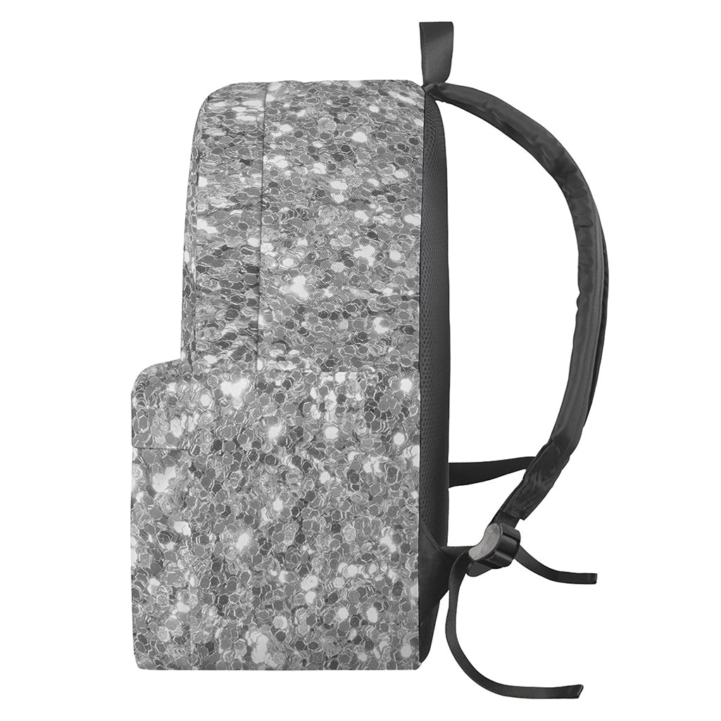 Silver Glitter Artwork Print (NOT Real Glitter) Backpack