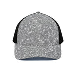 Silver Glitter Artwork Print (NOT Real Glitter) Black Mesh Trucker Cap