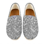 Silver Glitter Artwork Print (NOT Real Glitter) Casual Shoes