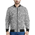 Silver (NOT Real) Glitter Print Men's Bomber Jacket