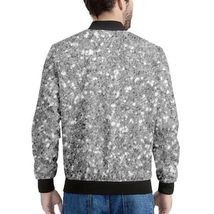 Silver Glitter Artwork Print (NOT Real Glitter) Men's Bomber Jacket