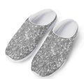 Silver (NOT Real) Glitter Print Mesh Casual Shoes