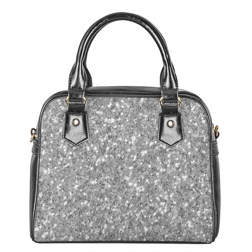 Silver Glitter Artwork Print (NOT Real Glitter) Shoulder Handbag