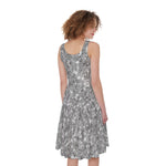 Silver Glitter Artwork Print (NOT Real Glitter) Women's Sleeveless Dress