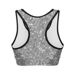 Silver Glitter Artwork Print (NOT Real Glitter) Women's Sports Bra