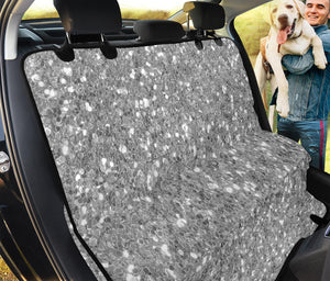 Silver (NOT Real) Glitter Print Pet Car Back Seat Cover