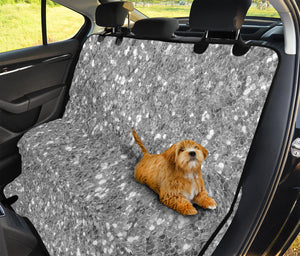 Silver (NOT Real) Glitter Print Pet Car Back Seat Cover