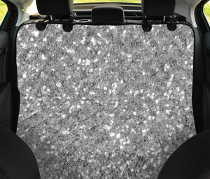 Silver (NOT Real) Glitter Print Pet Car Back Seat Cover