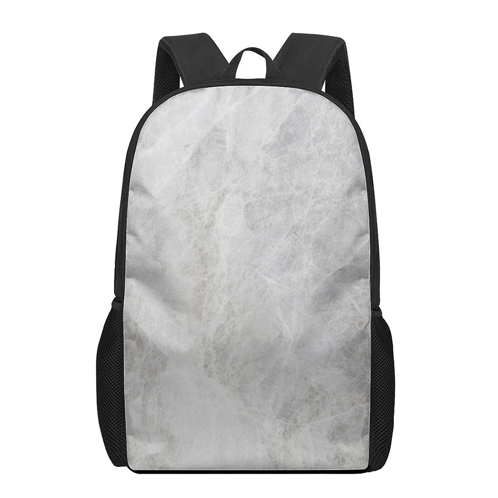 Silver Grey Marble Print 17 Inch Backpack