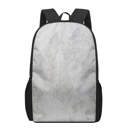 Silver Grey Marble Print 17 Inch Backpack