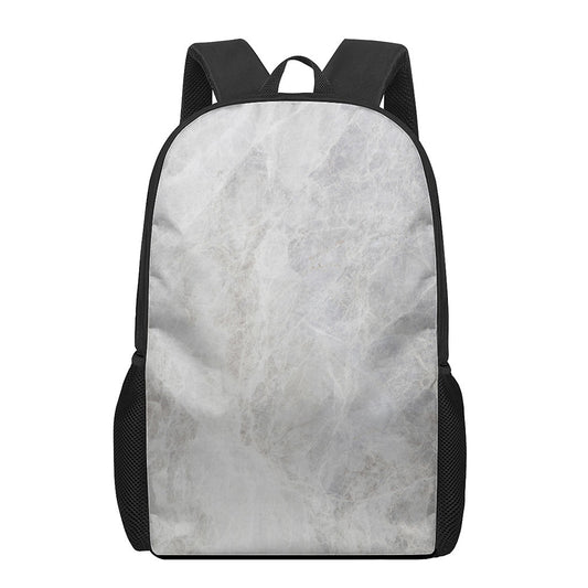 Silver Grey Marble Print 17 Inch Backpack