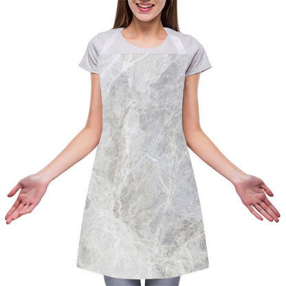 Silver Grey Marble Print Adjustable Apron