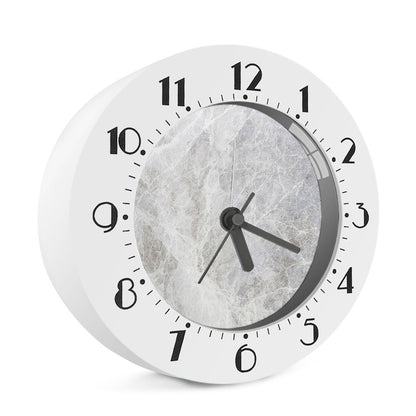 Silver Grey Marble Print Alarm Clock