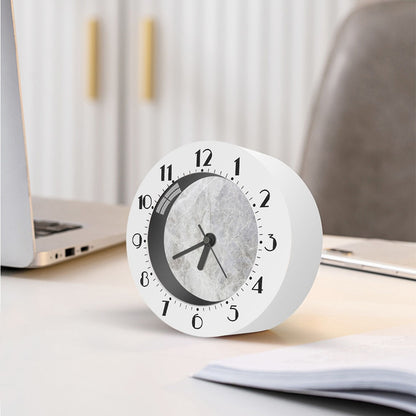 Silver Grey Marble Print Alarm Clock