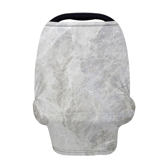 Silver Grey Marble Print Baby Seat Cover