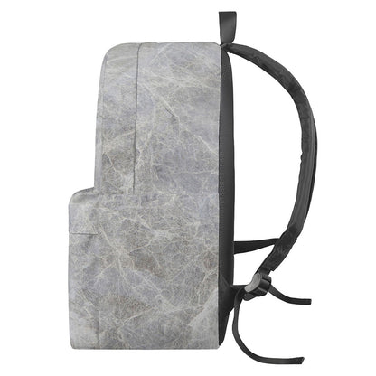 Silver Grey Marble Print Backpack