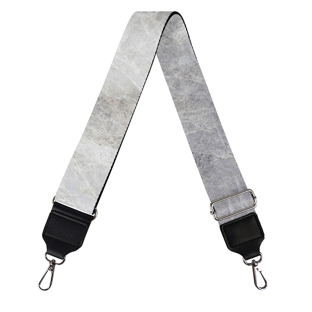 Silver Grey Marble Print Bag Strap