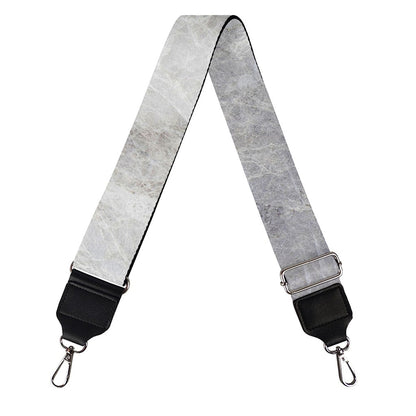 Silver Grey Marble Print Bag Strap