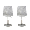 Silver Grey Marble Print Bar Stool Covers