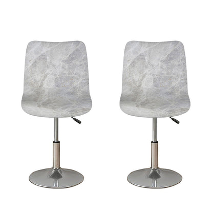 Silver Grey Marble Print Bar Stool Covers