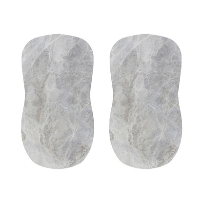 Silver Grey Marble Print Bar Stool Covers