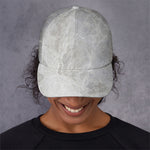 Silver Grey Marble Print Baseball Cap