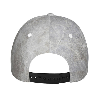 Silver Grey Marble Print Baseball Cap