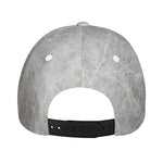 Silver Grey Marble Print Baseball Cap