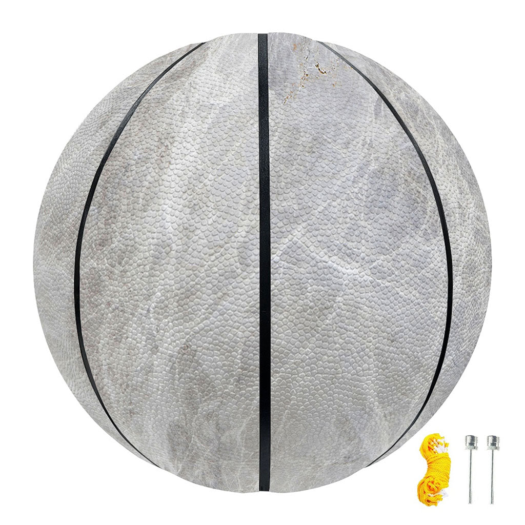 Silver Grey Marble Print Basketball