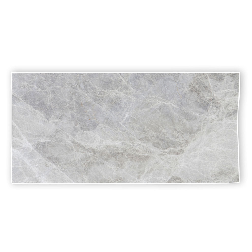 Silver Grey Marble Print Beach Towel