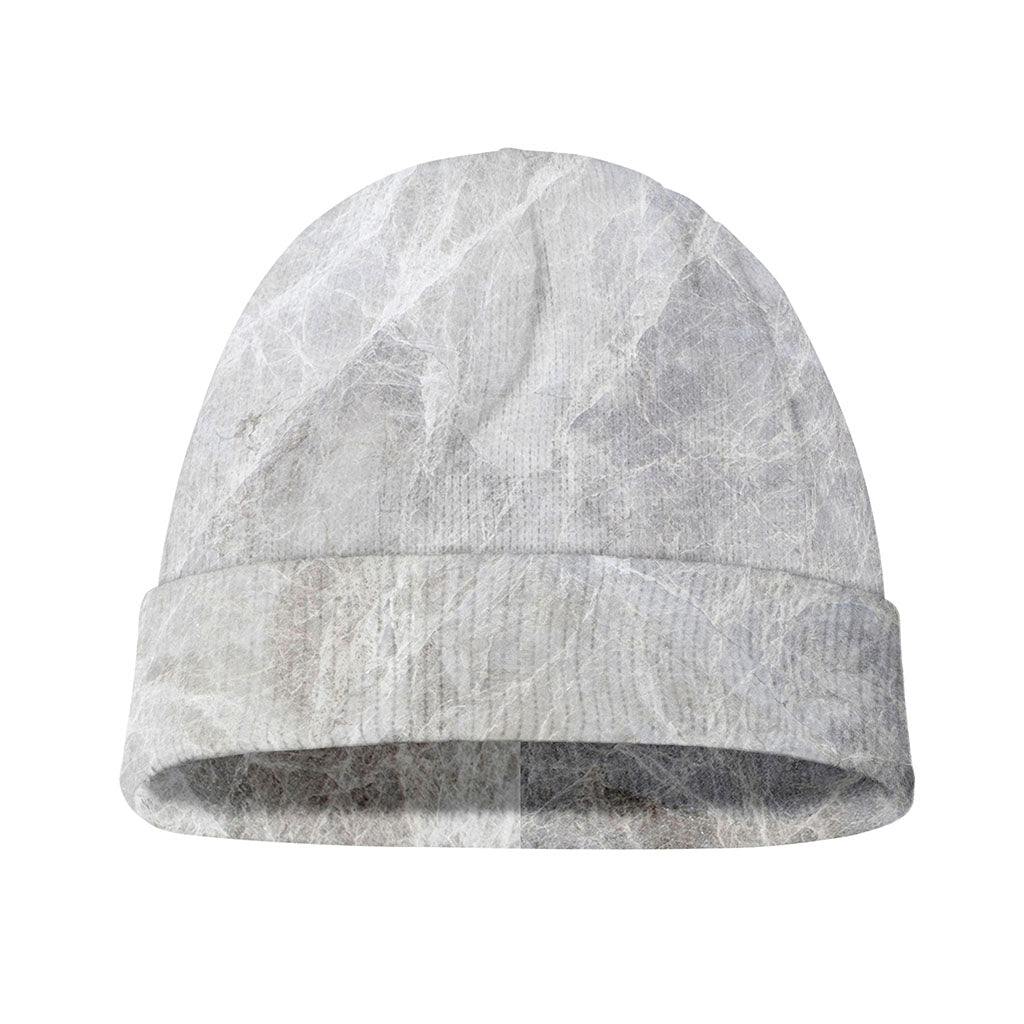 Silver Grey Marble Print Beanie