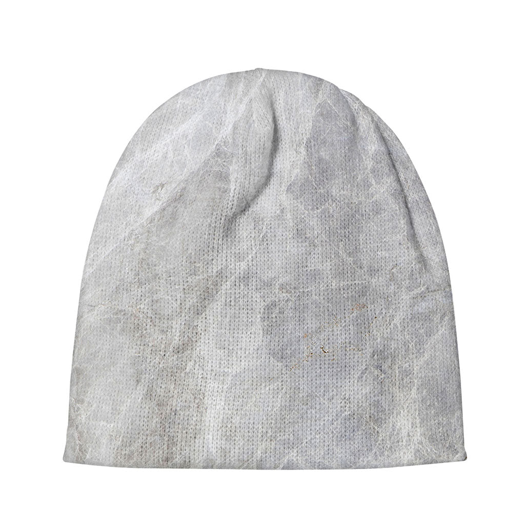 Silver Grey Marble Print Beanie
