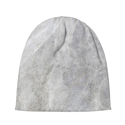 Silver Grey Marble Print Beanie