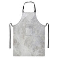Silver Grey Marble Print Bib Apron With Pocket