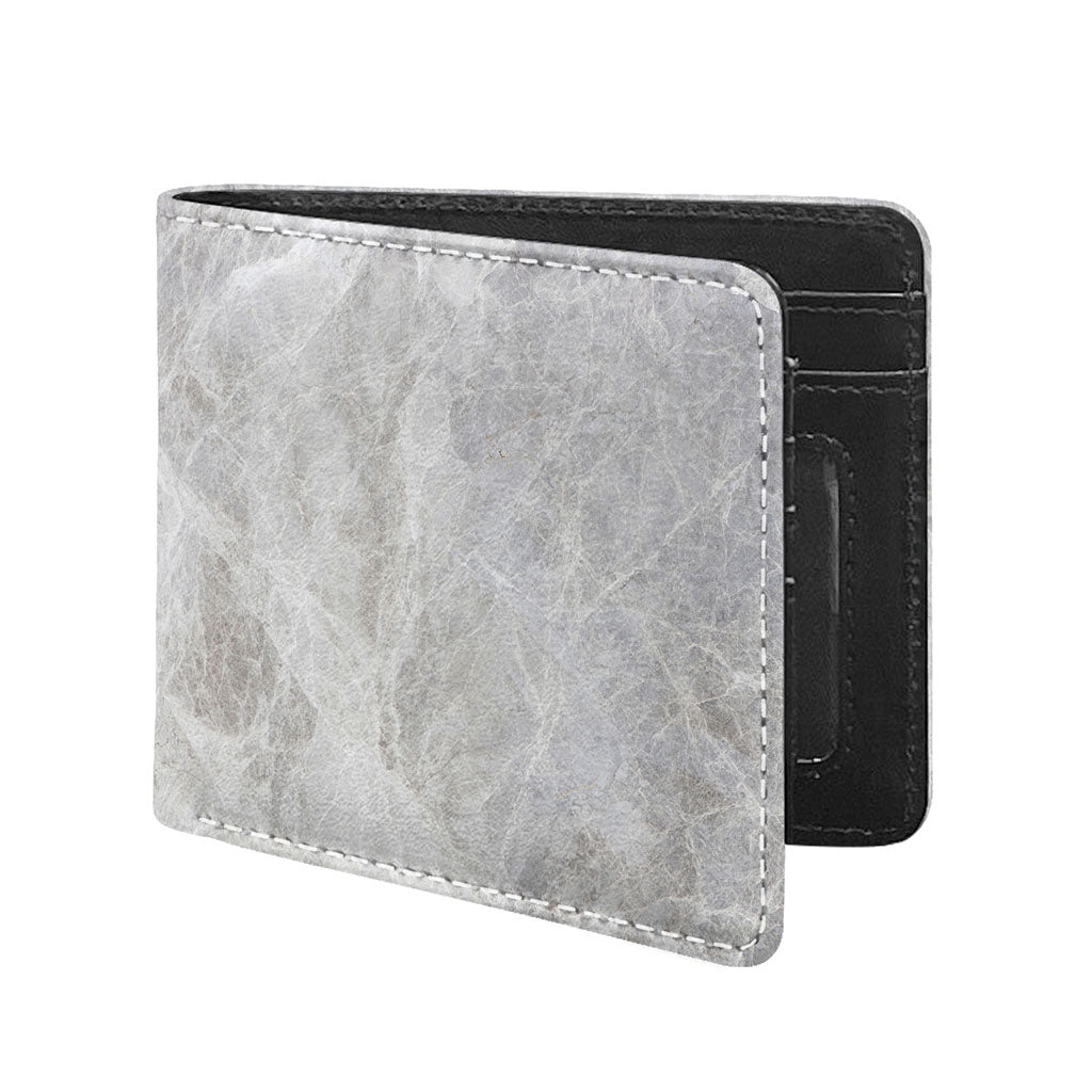Silver Grey Marble Print Bifold Wallet