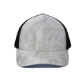 Silver Grey Marble Print Black Mesh Trucker Hat